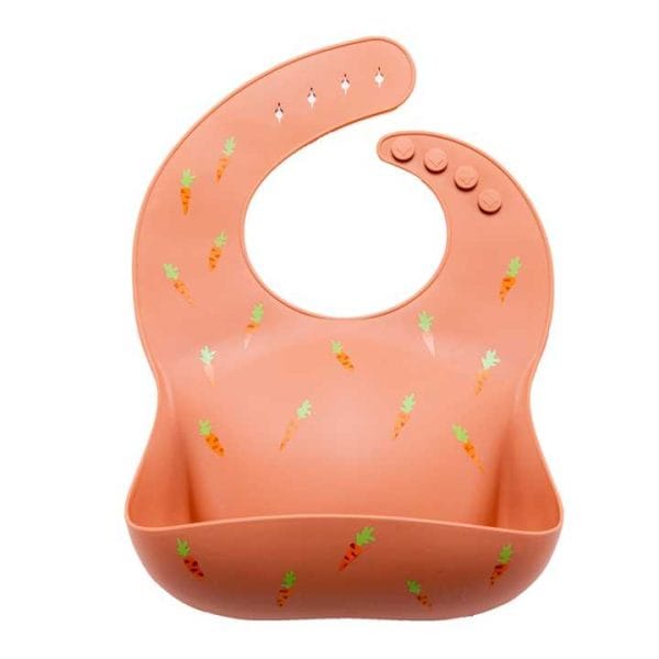 Σαλιάρα Σιλικόνης με Θήκη – Σχέδιο Καροτάκια