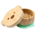 Μπολ Φαγητού από Μπαμπού με Καπάκι  Αρκουδάκι & Βάση Σιλικόνης - Image 3