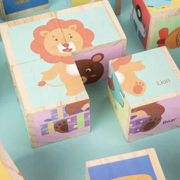 Παζλ Ξύλινοι Κύβοι 6 Σε 1