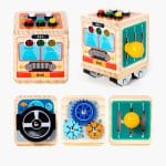 Ξύλινο Εκπαιδευτικό Παιχνίδι "Λεωφορείο" με Φωτάκια - Image 3