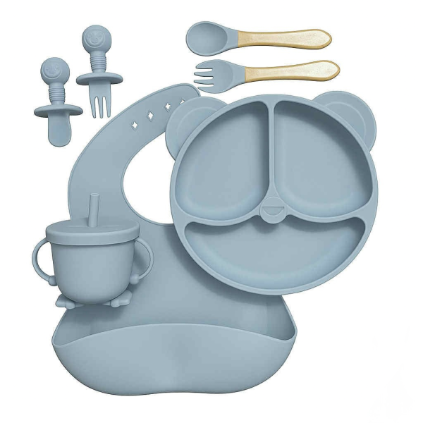 Σετ Φαγητού Σιλικόνης 7τμχ - Χρώμα μπλε