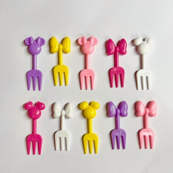 Σετ Πολύχρωμα Πιρουνάκια Φαγητού με Φιόγκους