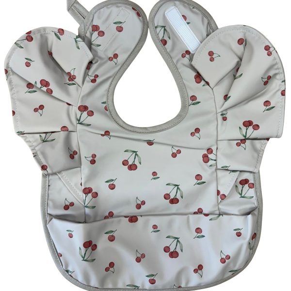 Αδιάβροχη Σαλιάρα με Βολάν - Κεράσια