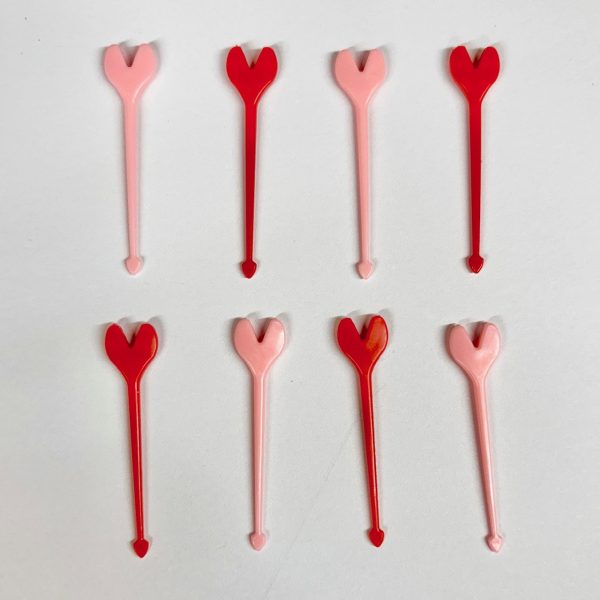 Σετ Πολύχρωμα Πιρουνάκια Φαγητού - Σχέδιο Καρδιές