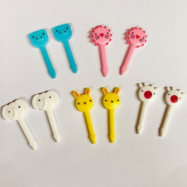 Σετ Πολύχρωμα Πιρουνάκια Φαγητού - Σχέδιο Ζωάκια Φάρμας