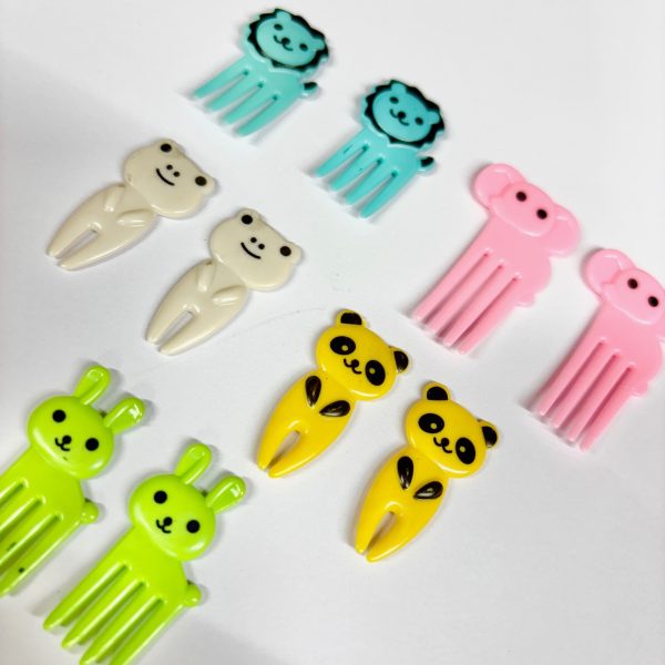 Σετ Πολύχρωμα Πιρουνάκια Φαγητού - Σχέδιο Ζωάκια