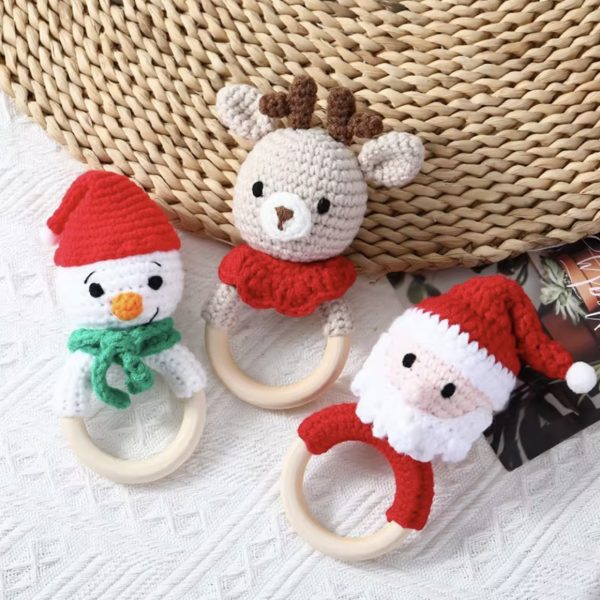 Χριστουγεννιάτικη Πλεκτή Κουδουνίστρα – Μασητικό