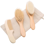 Ξύλινο Σετ Βούρτσα & Χτένα για Μωρά - Image 2